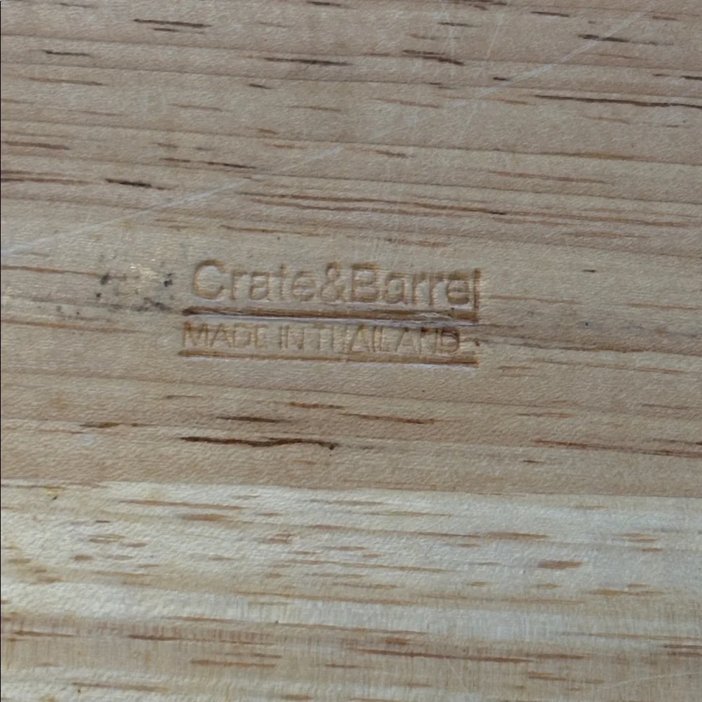 Crate&Barrel Wood Chip and Dip Bowl with Ceramic Bowl